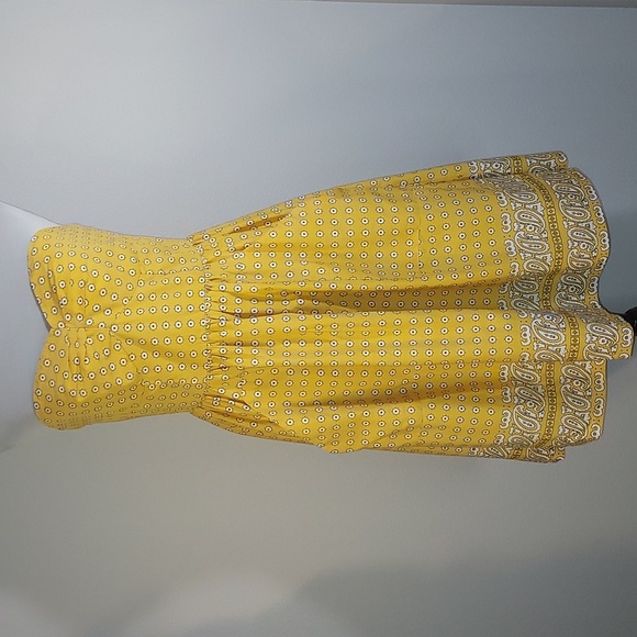Anthropologie Dresses & Skirts - Anthropologie Girls From Savoy Yellow Patterned Strapless Pockets Dress Size 4